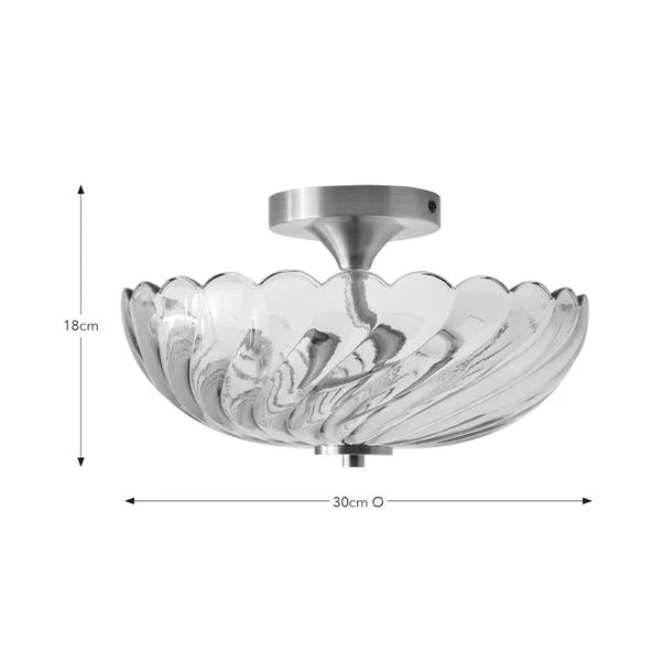 Lucille 2 Light Semi Flush Ceiling Light 6 Lucille 2 Light Semi Flush Ceiling Light - Image 6