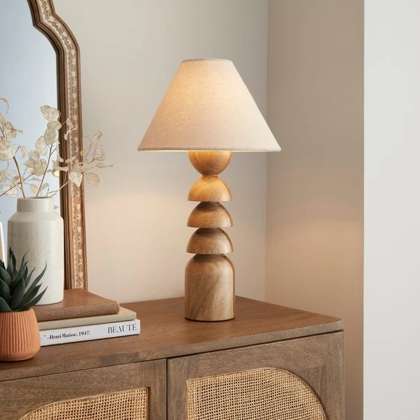 Juniper Stacked Wooden Table Lamp 1 Juniper Stacked Wooden Table Lamp
