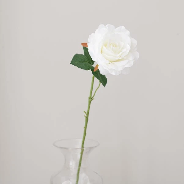 Artificial White Rose Stem 2 Artificial White Rose Stem - Image 2