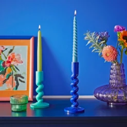 Sophie Robinson Cobalt Twisted Candlestick Holder