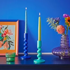 Sophie Robinson Turquoise Twisted Candlestick Holder