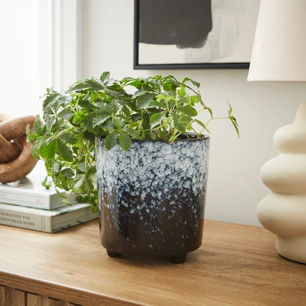 Spotty Reactive Glaze Plant Pot 3 Spotty Reactive Glaze Plant Pot - Image 3