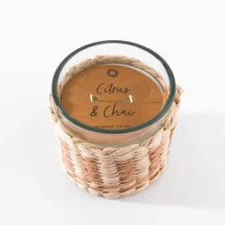 Woven Citrus & Chai Multi Wick Candle -EGLO Shop 30923434 alt04