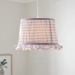 Carys Frilled Gingham Drum Lamp Shade -EGLO Shop 30923633