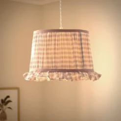 Carys Frilled Gingham Drum Lamp Shade -EGLO Shop 30923633 alt01