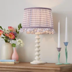 Carys Frilled Gingham Drum Lamp Shade -EGLO Shop 30923633 alt03