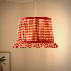 Carys Frilled Gingham Drum Lamp Shade -EGLO Shop 30923634 alt01