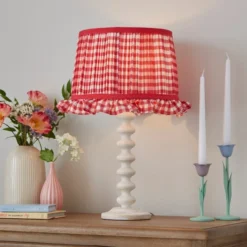 Carys Frilled Gingham Drum Lamp Shade -EGLO Shop 30923634 alt03