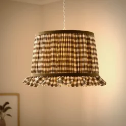 Carys Frilled Gingham Drum Lamp Shade -EGLO Shop 30923635 alt01