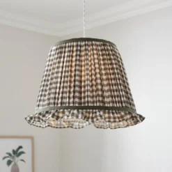 Carys Frilled Gingham Lamp Shade -EGLO Shop 30923639