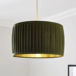 Sawyer Pleated Velvet Drum Lamp Shade -EGLO Shop 30923797