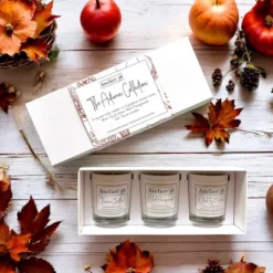 Atelier 38 Black Pomegranate, Black Fig & Vetiver, & Tuscan Leather Soy Votive Candle Gift Set