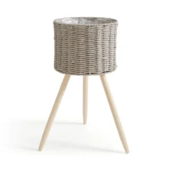 Grey Woven Plant Stand 5 Grey Woven Plant Stand -EGLO Shop 30924351 alt02
