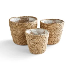 Set Of 3 Woven Plant Pots 5 Set Of 3 Woven Plant Pots -EGLO Shop 30924463 alt02