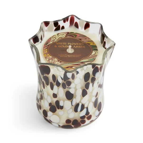 White Flowers & Golden Amber Confetti Candle 3 White Flowers & Golden Amber Confetti Candle - Image 3