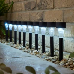 Pack Of 10 Solar Plastic Stake Lights