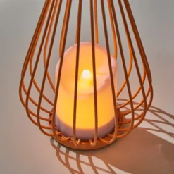 Metal Orange LED Indoor Outdoor Solar Lantern 5 Metal Orange LED Indoor Outdoor Solar Lantern -EGLO Shop 30925557 alt02