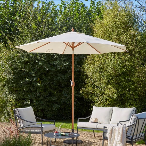 2.7m Cream Parasol With Wood Effect Pole 1 2.7m Cream Parasol With Wood Effect Pole