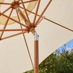 2.7m Cream Parasol With Wood Effect Pole 9 2.7m Cream Parasol With Wood Effect Pole -EGLO Shop 30925737 alt04