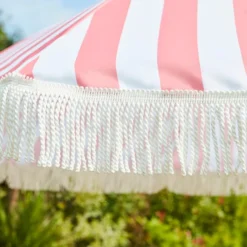2m Striped Parasol With Fringe -EGLO Shop 30925738 alt02