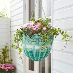 Scalloped Rattan Hanging Basket -EGLO Shop 30925781