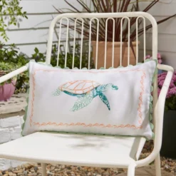 Turtle Scalloped Outdoor Rectangle Cushion
