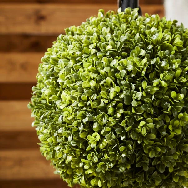 Artificial Boxwood Ball Tree In Woven Plant Pot 6 Artificial Boxwood Ball Tree In Woven Plant Pot - Image 6