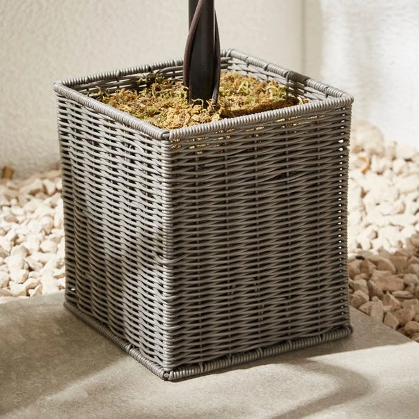 Artificial Boxwood Ball Tree In Woven Plant Pot 2 Artificial Boxwood Ball Tree In Woven Plant Pot - Image 2