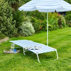 Blue And White Folding Lounger -EGLO Shop 30926656 alt02