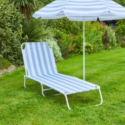 Blue And White Folding Lounger -EGLO Shop 30926656 alt03