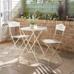 Churchgate 60cm Metal Bistro Set, Sandstone