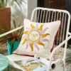 Sun Embelished Multicolour Outdoor Square Cushion