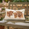 Highland Cow Family Outdoor Rectangle Cushion