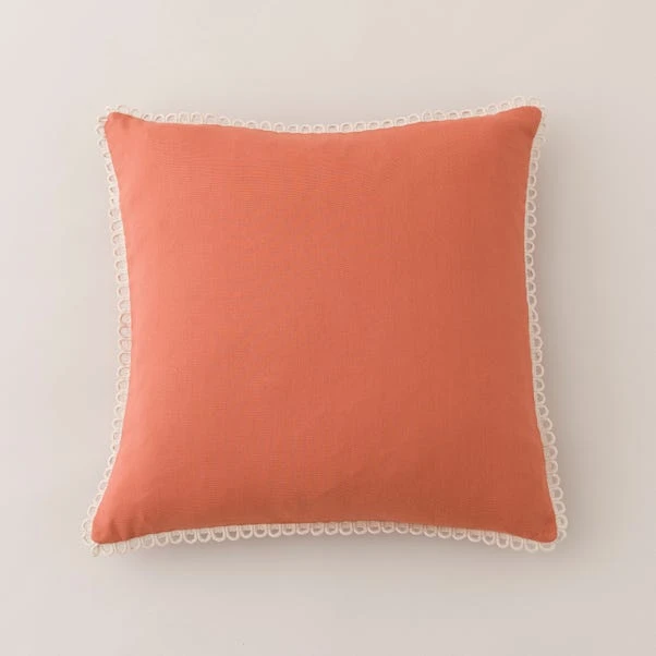 Scalloped Edge Cotton Square Cushion Cover 2 Scalloped Edge Cotton Square Cushion Cover - Image 2