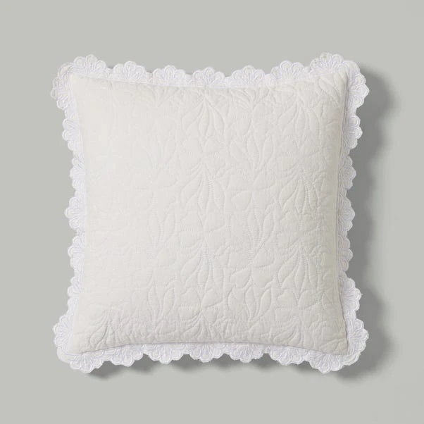 Quilted Embroidered Cotton Cushion Cover 3 Quilted Embroidered Cotton Cushion Cover - Image 3