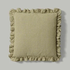 Gingham Frill Cotton Square Cushion Cover -EGLO Shop 30927585 alt02