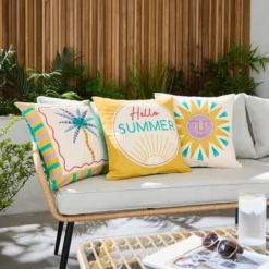 Pack Of 3 Sunbeam Outdoor Square Cushion Covers