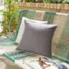 Pack Of 2 Grey Outdoor Square Cushion Covers