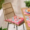 Pink Stripe Ikat Square Seat Pad
