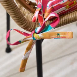 Pink Stripe Ikat Square Seat Pad -EGLO Shop 30931895 alt02