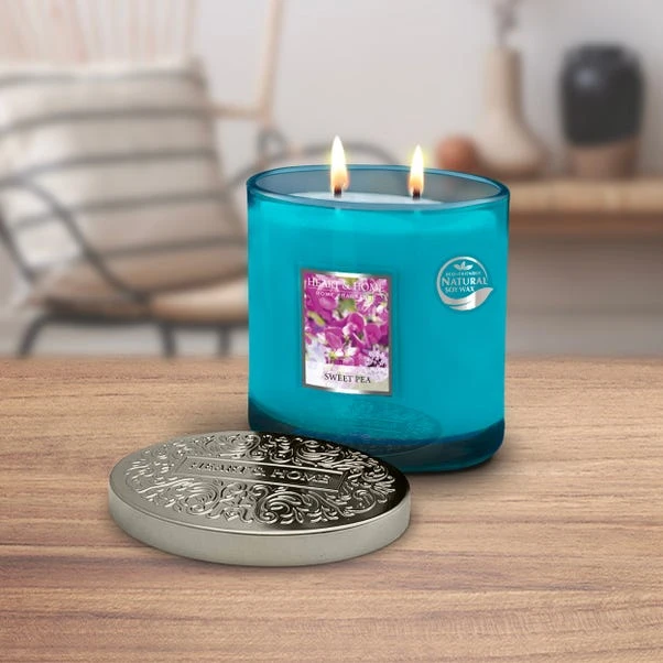 Heart And Home Ellipse Sweet Pea Multi Wick Candle 1 Heart And Home Ellipse Sweet Pea Multi Wick Candle