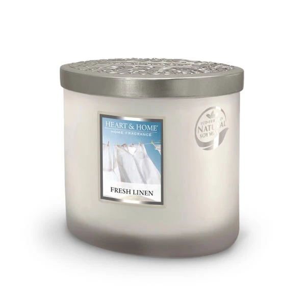 Heart And Home Ellipse Fresh Linen Multi Wick Candle 3 Heart And Home Ellipse Fresh Linen Multi Wick Candle - Image 3