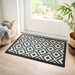 Marvel Geometric Mono Printed Washable Doormat