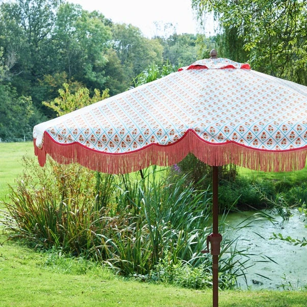 Sophie Robinson Block Print 2.45m Parasol 2 Sophie Robinson Block Print 2.45m Parasol - Image 2