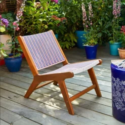 Sophie Robinson Coral & Cobalt Pavilion Deck Chair