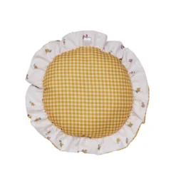 Yellow Gingham Round Cushion 6 Yellow Gingham Round Cushion -EGLO Shop 30937353 alt02