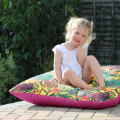 Rucomfy Abstract Tropics Printed Square Indoor Outdoor Floor Cushion -EGLO Shop 30938244 alt02