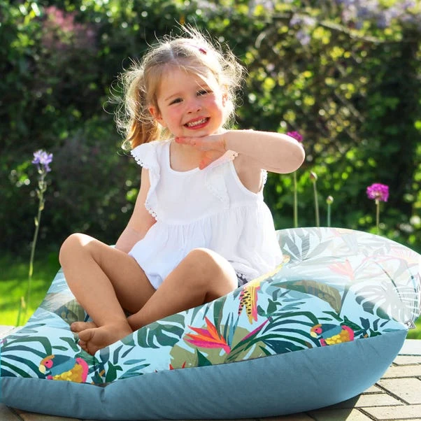 Rucomfy Jungle Birds Printed Square Indoor Outdoor Floor Cushion 1 Rucomfy Jungle Birds Printed Square Indoor Outdoor Floor Cushion