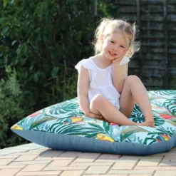Rucomfy Jungle Birds Printed Square Indoor Outdoor Floor Cushion 8 Rucomfy Jungle Birds Printed Square Indoor Outdoor Floor Cushion -EGLO Shop 30938245 alt03