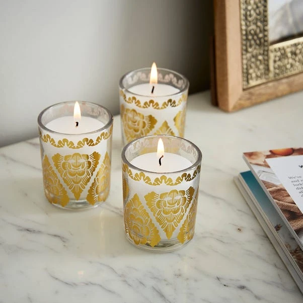 Set Of 3 Marrakech Moroccan Red Cinnamon Votive Candles 1 Set Of 3 Marrakech Moroccan Red Cinnamon Votive Candles